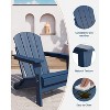Folding Adirondack Chair, HDPE Outdoor All-Weather Fire Pit Chairs, Modern Lounger Adirondack Chairs Ergonomic Extended Backrest Navy Blue - 4 of 4