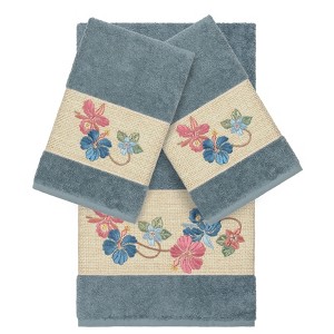 Linum Home Textiles 100% Turkish Cotton CAROLINE Embellished Towel Set - 1 of 4