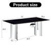 CENGHU Modern Minimalist Rectangular Dining Table with Black or White Patterned Glass Desktop and Golden Metal Legs,  71" *39.3" *29.5"  Kitchen Table - 4 of 4