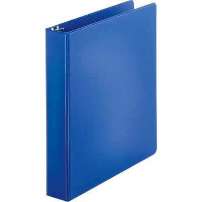 Business Source Round Ring Binder w/ Pockets 1-1/2" Dark Blue 28551