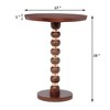 Christopher Knight Home Handcrafted Mango Wood End Table, Round Pedestal Side Table for Living Room, Round Small Table, Boho Small Sofa Table - 2 of 4
