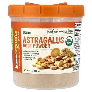 BareOrganics Astragalus Root Powder, Superfood Powder, Organic Dietary Supplement, 8 Ounce - 1 of 4