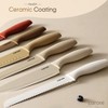 CAROTE 12 Pieces Kitchen Knife Set, Stainless Steel Knife Set With Nonstick Creamic Coating,Dishwasher Safe with 6 Blade Guards, Rustproof, Brown - 4 of 4