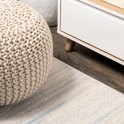 Coastal Breeze Linear Stripe Synthetic 3x5 Blue/Cream Rug