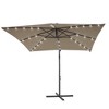 8.2x8.2 FT LED Solar Lighted Patio Offset Umbrella with Fade-resistant - 2 of 4