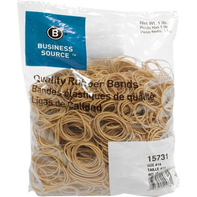 Business Source Rubber Bands Size 14 1 lb./BG 2"x1/16" Natural Crepe 15731