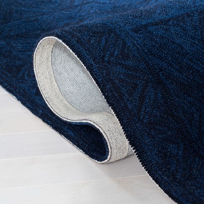 Hand-Tufted Elegance Square Wool Rug in Striking Blue - 6'