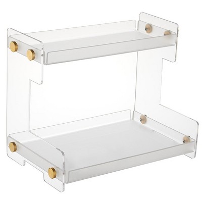BWE Bathroom Counter Organizer 2-Tier Acrylic Vanity Countertop Perfume Cabinet Makeup Holder