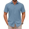 COOFANDY Men's Casual Button Down Shirts Short Sleeve Summer Untucked Dress Shirts - 3 of 4