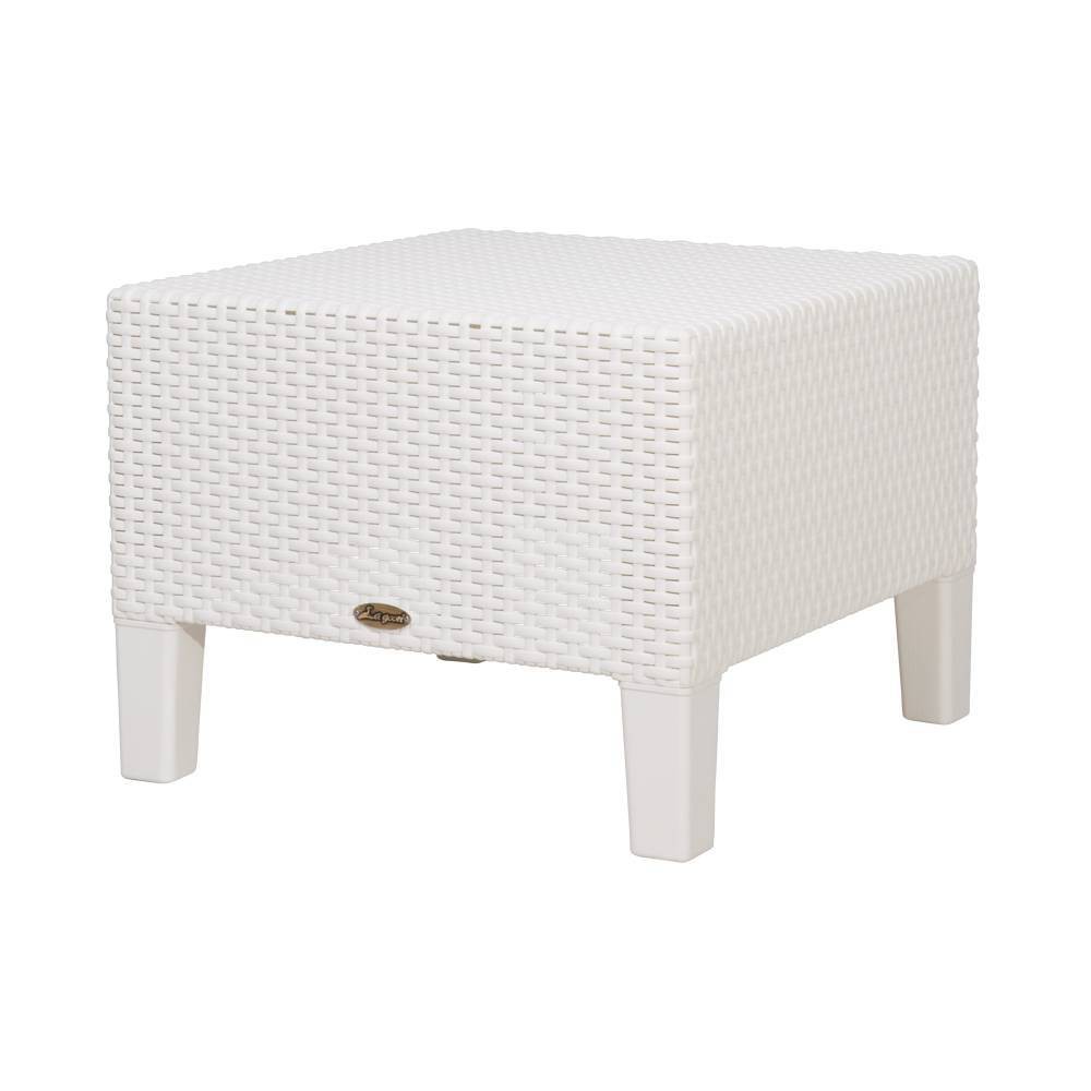 Photos - Garden Furniture Lagoon Magnolia Rattan Side Table - White  