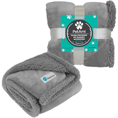 Large Light Grey Waterproof Sherpa Dog Blanket