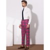 Lars Amadeus Men's Plaid Printed Regular Fit Flat Front Work Prom Dress Pants - 4 of 4