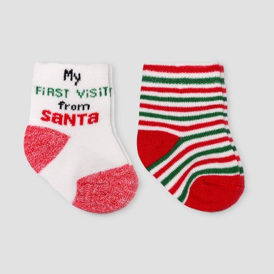 Baby 2pk Christmas Socks - Just One You® made by carter's 0-6M