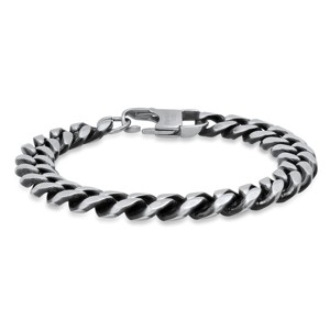 Steeltime Men's stainless steel gunmetal cuban chain bracelet - 1 of 4
