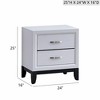 Gulches Glasgow Nightstand, White Laminate with Wood Grain, 2 Drawers & Brushed Steel Handles, Fully Assembled - 2 of 4
