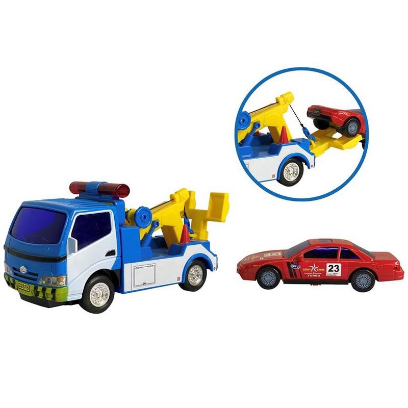 Big Daddy Police Wrecker Truck and Toy Car Combo Set Tow Truck Toy Includes A Tire Plate for Safe Towing, 4 of 6