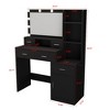 FONTOI 43.3"W Vanity Table with 5 Drawers and 3 Open Shelves Smooth MDF Surface for Bedroom Dressing Room, White/Black, 43.31"*15.75"*55.91" - 3 of 4