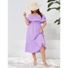Women Plus Size Off Shoulder Maxi Dress Ruffle Flowy Casual Summer Boho Long Dresses - 4 of 4