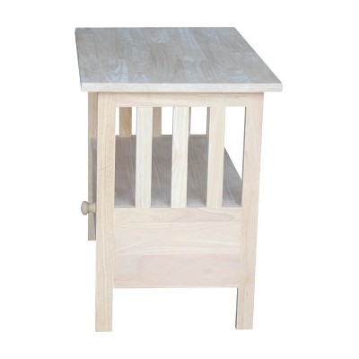 Unfinished Solid Parawood Mission TV Stand with Drawer