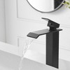 BWE Waterfall Single Hole Single Handle Bathroom Vessel Sink Faucet in Matte Black - image 4 of 4