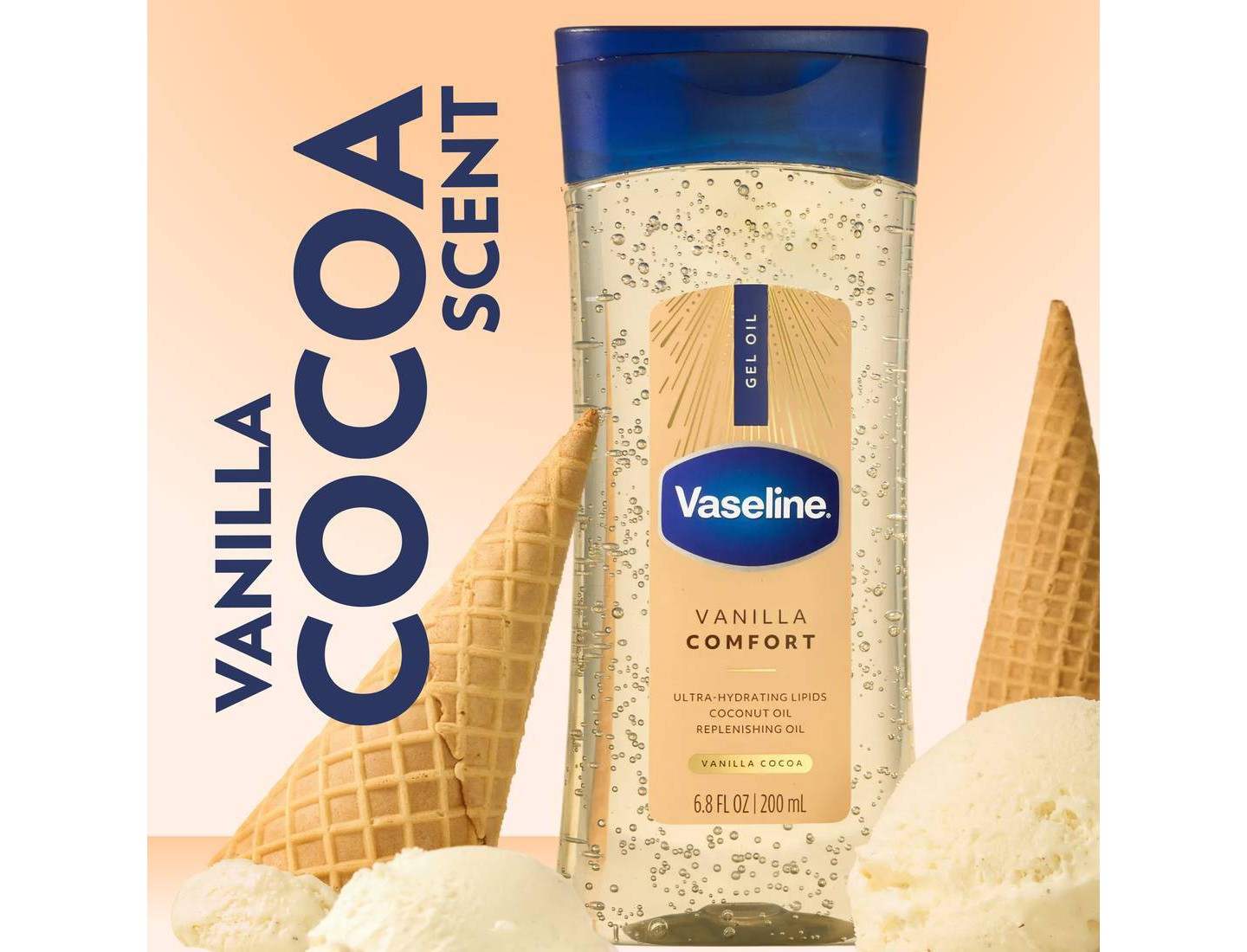 Увлажняющее гелевое масло для тела Vaseline Comfort, Vanilla, 6.8 fl oz — фото 2