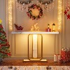 Hommoo 41.3 Inch Modern  Console Table with LED Lights Gold White - 4 of 4