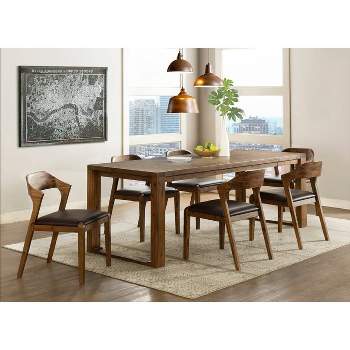 7pc Rasmus Extendable Dining Table Set with 4 Side Chairs And 2 Armchairs Chestnut - Boraam