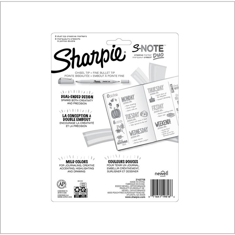 Sharpie S-Note 8pk Dual Tip Creative Highlighters Assorted Colors, 5 of 6