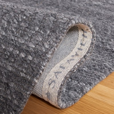 Gray Flat Woven Handmade Wool Area Rug 4' x 6'