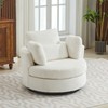 Hrinhom Swivel Barrel Chair,42" W Oversized Corduroy Sofa Chair with Metal Base - 2 of 4