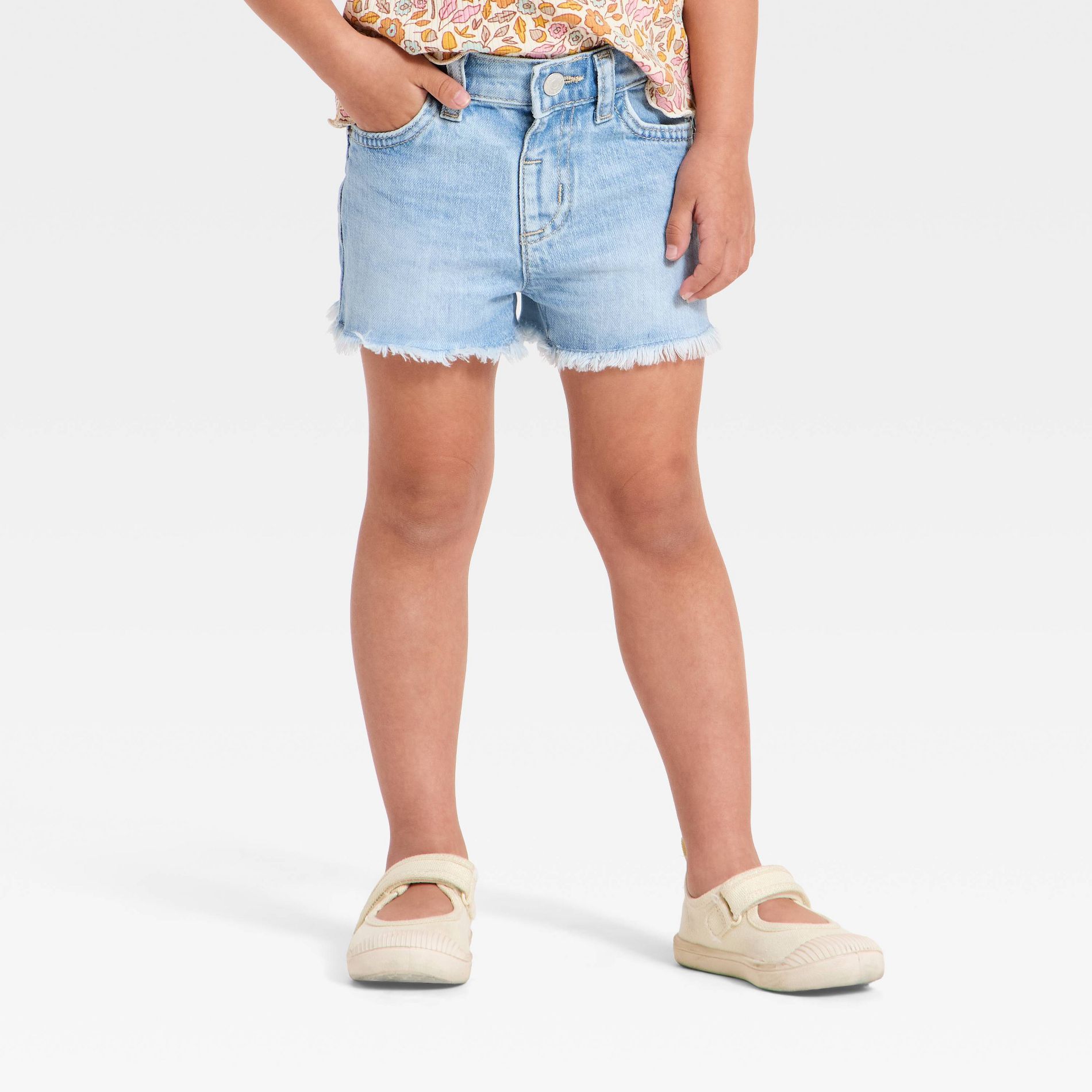 Toddler Girls' Denim Cutoff Shorts - Cat & Jack™ Light Wash 2T