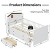 BABYYER Twin Size Bed Frame with 4 Storage Drawers, Kids Low Loft Bed with House Shape Headboard and Guardrails, Platform Bed for Girls Boys - 4 of 4