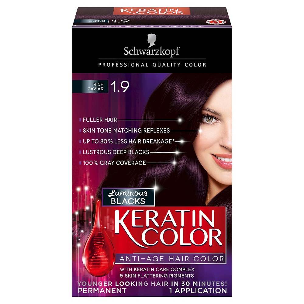 UPC 017000144313 product image for Schwarzkopf Keratin Color Anti - Age Hair Color 1.9 Rich Caviar - 2.03 oz | upcitemdb.com