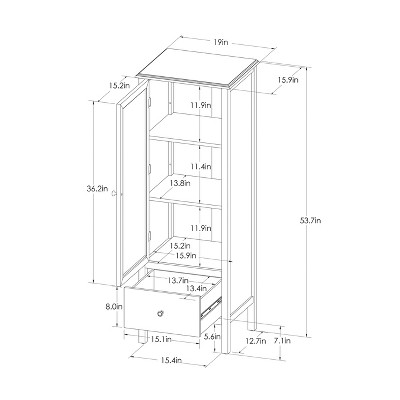 Windham 56 narrow library 2024 cabinet