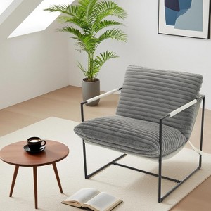 Sling Accent Chair for Living Room,Modern Metal Framed Cozy Armchair,Upholstered Chairs with Shredded Foam Cushioning, Lounge Chair - 1 of 4