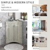TiramisuBest Oak Triangle Bathroom Storage Cabinet with Adjustable Shelves, Freestanding Floor Cabinet for Home Kitchen - 4 of 4