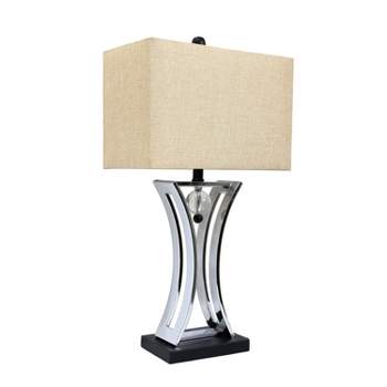 Chrome Executive Business Table Lamp Metallic Silver - Elegant Designs