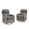 Outdoor Swivel Rocker Chair with 6 Inch Thick Cushion 2 in 1 Porch Glider Swivel Chair - Wicker Patio Furniture Patio Swivel Glider Seating - 2 of 4