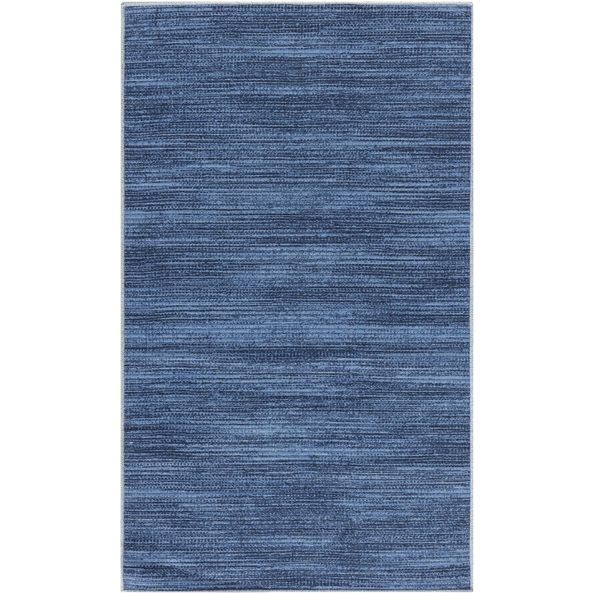 Nourison Nourison Washables 3' x 5' Blue Modern Indoor Non-Slip Flatweave Rug