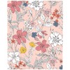 NoJo Super Soft Fitted Mini Crib Sheet - Happy Pink and White Floral - 3 of 4