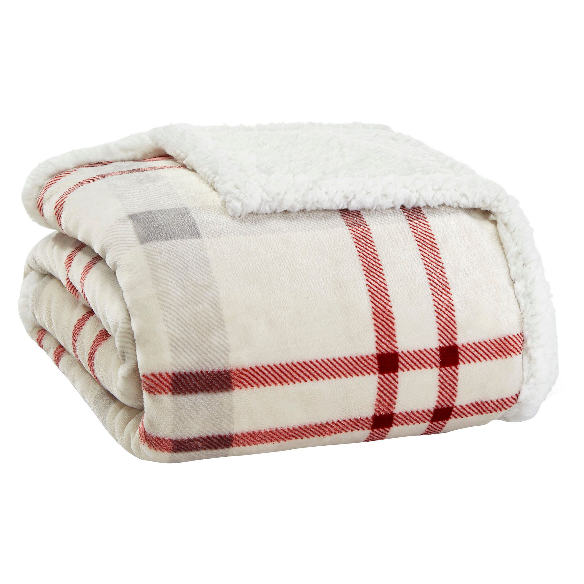 50"x60" Newcastle Faux Shearling Reversible Throw Blanket Chrome - Eddie Bauer: Mid-Century Modern, Micro Fleece, Machine Washable