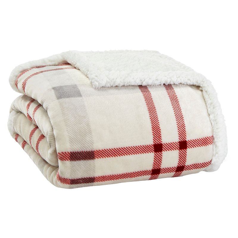 50&#34;x60&#34; Newcastle Faux Shearling Reversible Throw Blanket Chrome - Eddie Bauer, 1 of 10