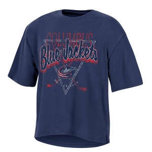 NHL Columbus Blue Jackets Women's Short Sleeve Dark Fashion T-Shirt - 1 of 3