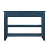 Hostack 42'' Console Table Sideboard with 2 Storage Drawers and 2 Tiers Shelves for Living and Dining Room, Navy - 2 of 4