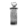 Slickblue Women’s Round CZ Ring Set, Prong Setting with Multi-Band Design, Channel CZ Accents, Silver Steel, Size 5–10 - 4 of 4