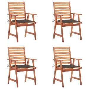 vidaXL Patio Dining Chairs 4 pcs with Cushions Solid Acacia Wood - 1 of 4