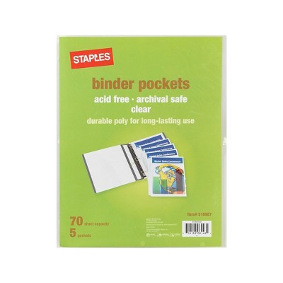 Staples Clear Divider Pockets 3-Hole Punched Clear 1 Set/Pack (15159-CC)