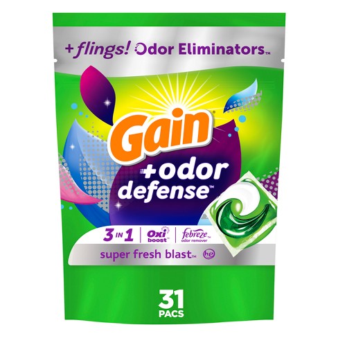 Gain Flings Odor Defense Laundry Detergent Pods - 31ct - image 1 of 4