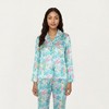 Anna-Kaci Lounge Women's 2-Piece Set Button Front Pajama Set with Ocean Print and Soft Silky Fabric for Relaxed Comfort - 2 of 4