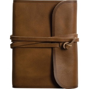 ESV Large Print Compact Bible, Red Letter (Natural Leather, Brown, Flap with Strap) - by  Esv Bibles (Leather Bound) - 1 of 1